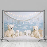 Aperturee - Aperturee Polar Bear Glacier White Pearl Cake Smash Backdrop